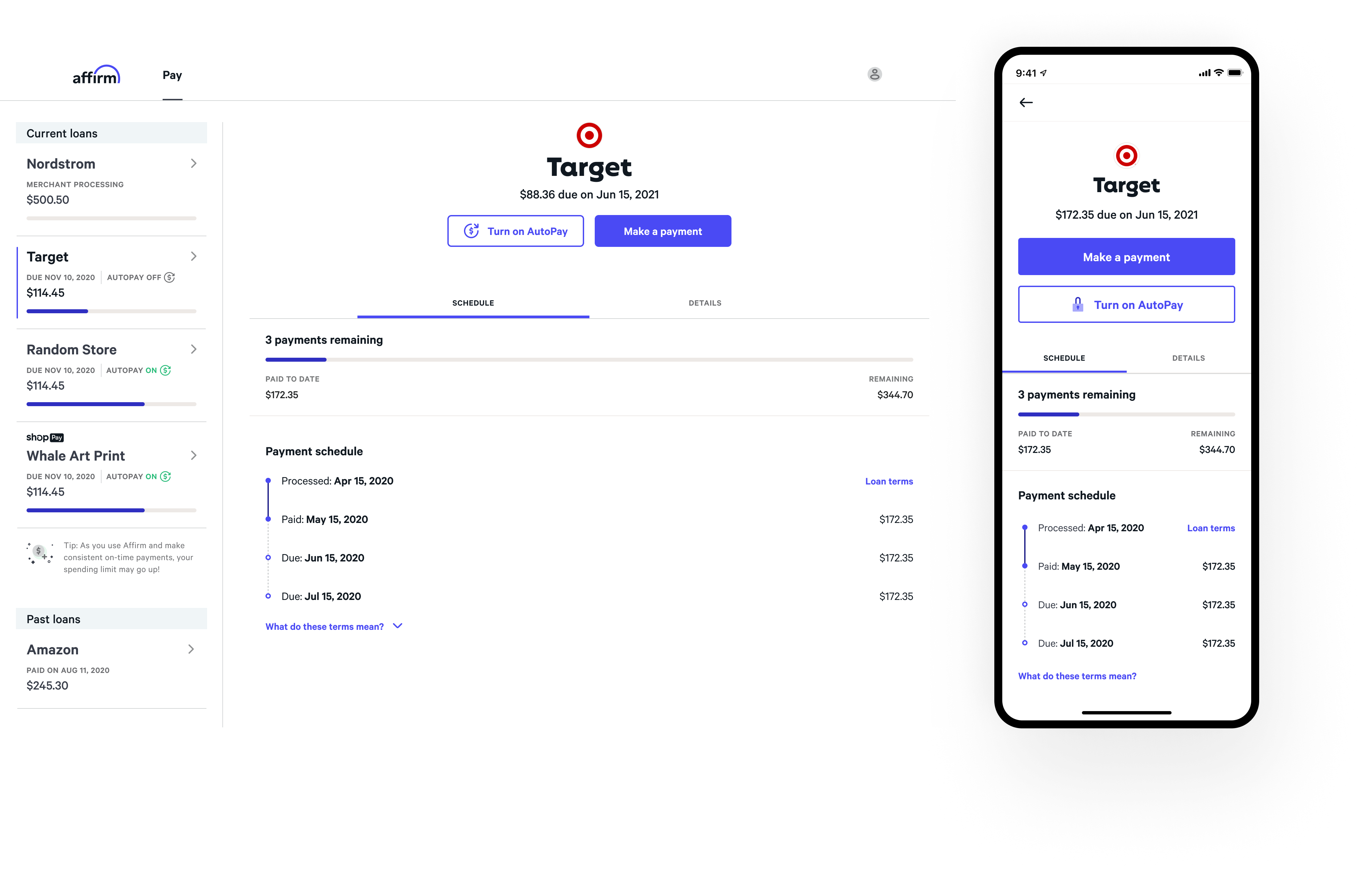 Adaptive check out Affirm Leading Buy Now Pay Later (BNPL) Product design Julia Gale