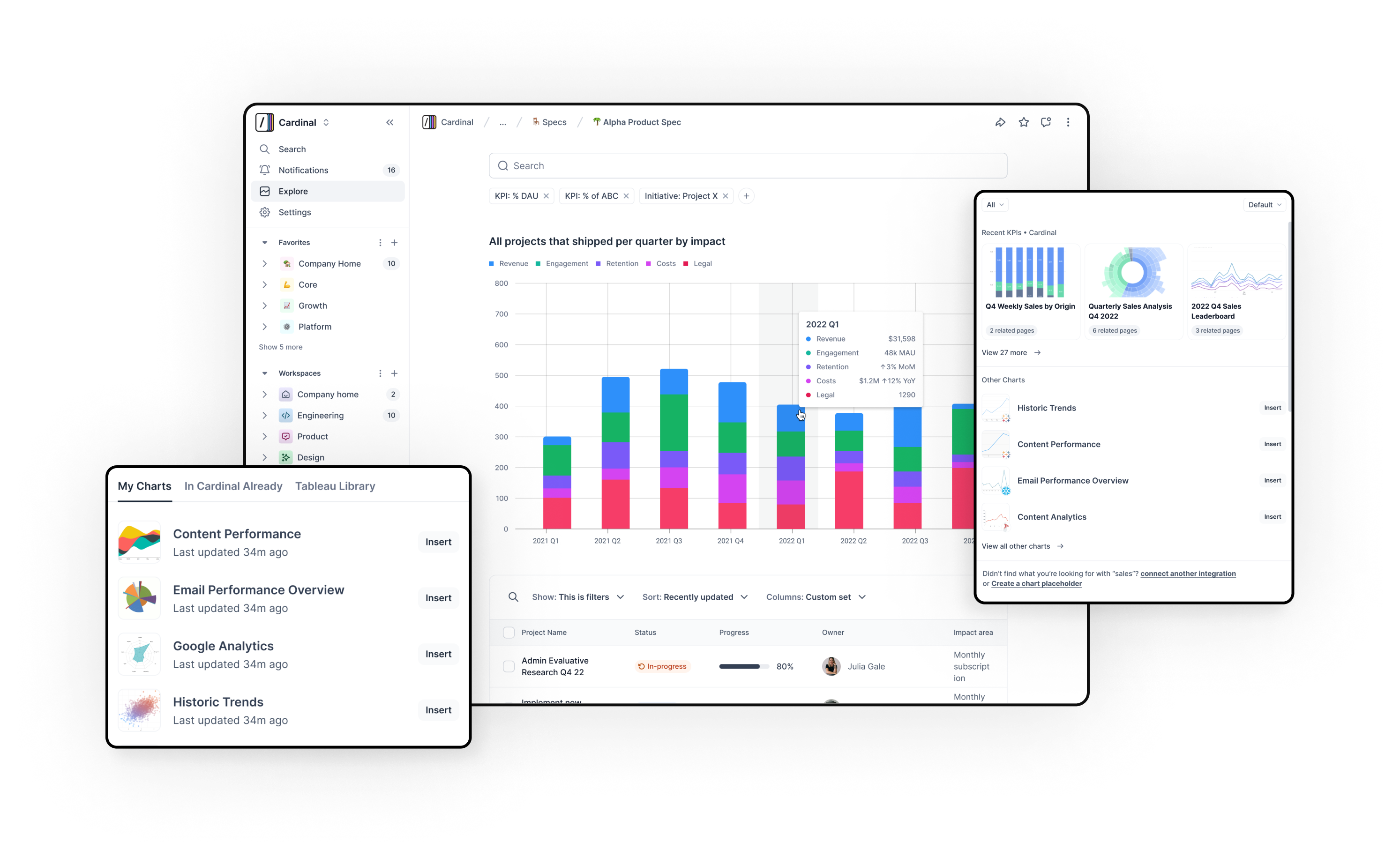 Dashboard Cardinal Y Combinator Julia Gale Product Design